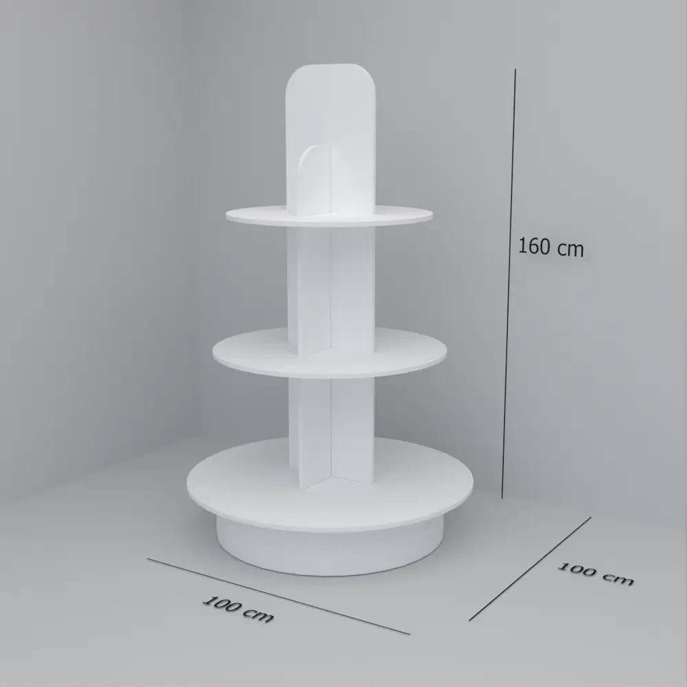 Exhibidor tipo isla circular multinivel